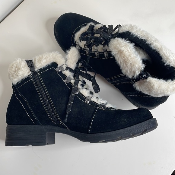 Earth Origins Rada Women's suede Faux Fur Lined Lace-Up alpine Booties size 11 - Picture 6 of 9